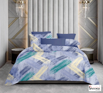 Dreamie Italia 180TC 100% Cotton Satin Extra Large Double Bedsheet.Fashion String King Size Double Bedsheet with 2 Pillow Covers. (Abstract)