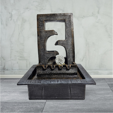 NATURAL STONE WATERFALL FOUNTAIN WITH  GLASS BALL