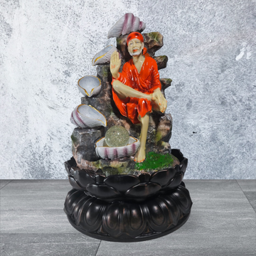 SAI BABA FIVE LAYER WATERFALL FOUNTAIN WITH LIGHT AND GLASS BALL
