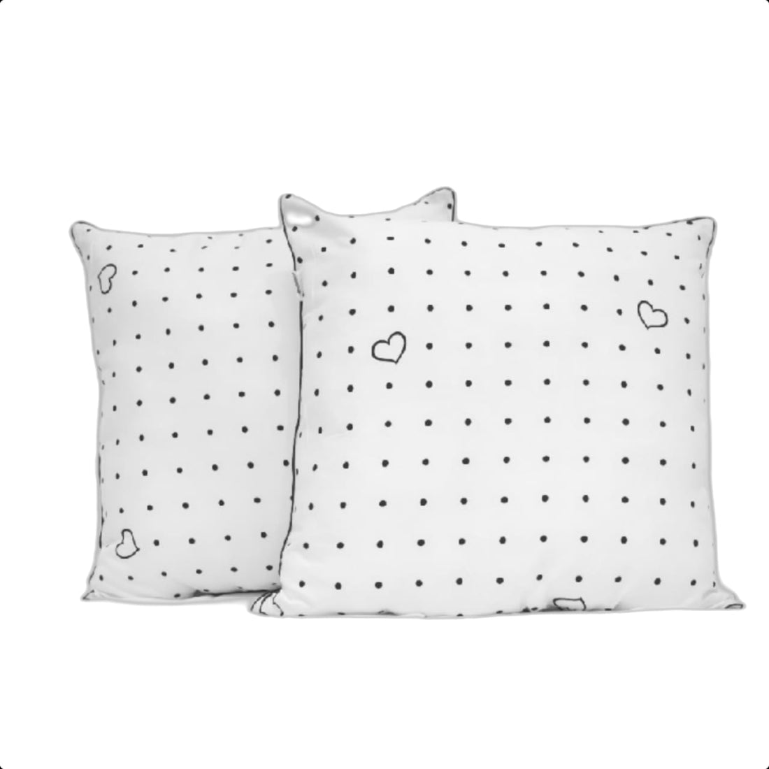 Dreamie Crazy Dot Pillow Quality Soft Polyester Cus Fiber Pillow 100% Breathable Cotton Cover Skin-Friendly, White