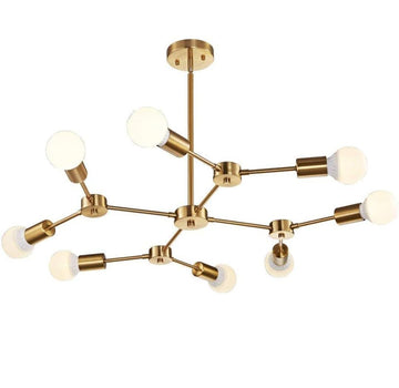 Dreamie Beautiful Brass Light Sputnik Chandeliers 6-Light Century Modern Light Flush Mount Ceiling Light Fixtures (AC)